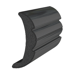 TACO Rigid Vinyl Flex-Core Rub Rail 2" x 7/8" - Black 60' V21-9906BKA60D-1