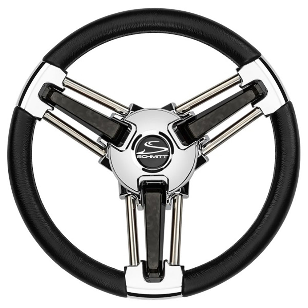 Schmitt &amp; Ongaro Burano Wheel 14" 3/4" Tapered Shaft Black Polyurethane w/Stainless Spoke Includes Center Cap/Nut