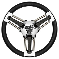 Schmitt &amp; Ongaro Burano Wheel 14" 3/4" Tapered Shaft Black Polyurethane w/Stainless Spoke Includes Center Cap/Nut
