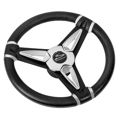 Schmitt &amp; Ongaro PU50 14" Wheel - Chrome Cap &amp; Spoke Inserts - Black Spokes - 3/4" Tapered Shaft