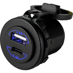 Sea-Dog 426516-1 Round Dual USB C/USB A Socket