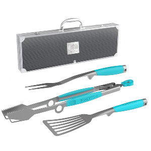 Toadfish Ultimate Grill Set + Case - Tongs, Spatula & Fork 1092