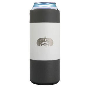 Toadfish Non-Tipping Slim Can Cooler + Adapter - 12oz - White 1043