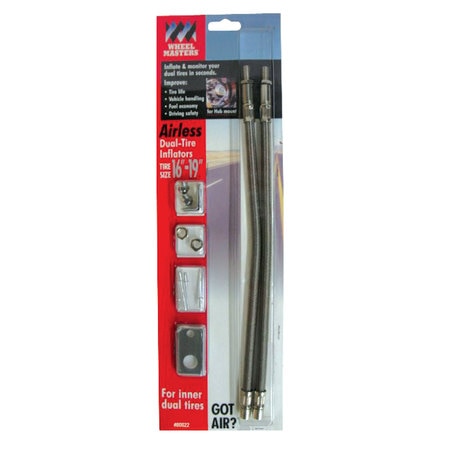 Wheel Masters 80022 Airless Steel Hose Extenders For 16"-19.5" Wheel Liners & Covers - 2 Hose Kit, Hub Hole Mount