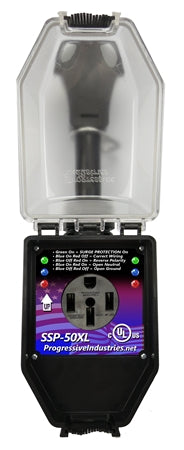 Progressive Industries SSP-50XL Portable RV Smart Surge Protector with Cover - 50 Amp