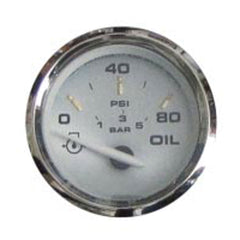 Faria 16002 Spun Oil Pressure Gauge 80 PSI - Silver
