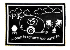 Stylish Camping LRVH8111 Reversible LED Illuminated Mat - RV Home, Black/White, 8' x 11'