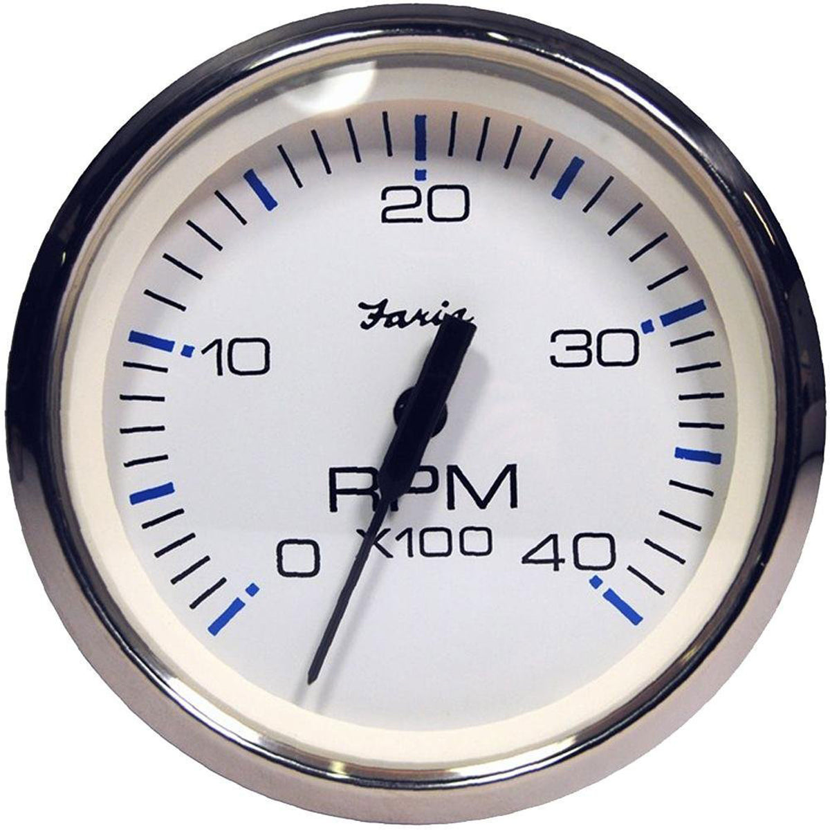 Faria 33818 Chesapeake Tachometer Gauge Diesel - White SS, 4"