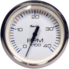 Faria 33818 Chesapeake Tachometer Gauge Diesel - White SS, 4"
