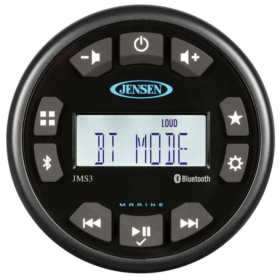 Jensen JMS3RTL Compact Bluetooth AM/FM/USB/WB Waterproof Stereo - 3", Black