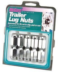 McGard 74043 Chrome Cone Seat Style Trailer Lug Nut Set (1/2-20 Thread Size) - Pack of 10