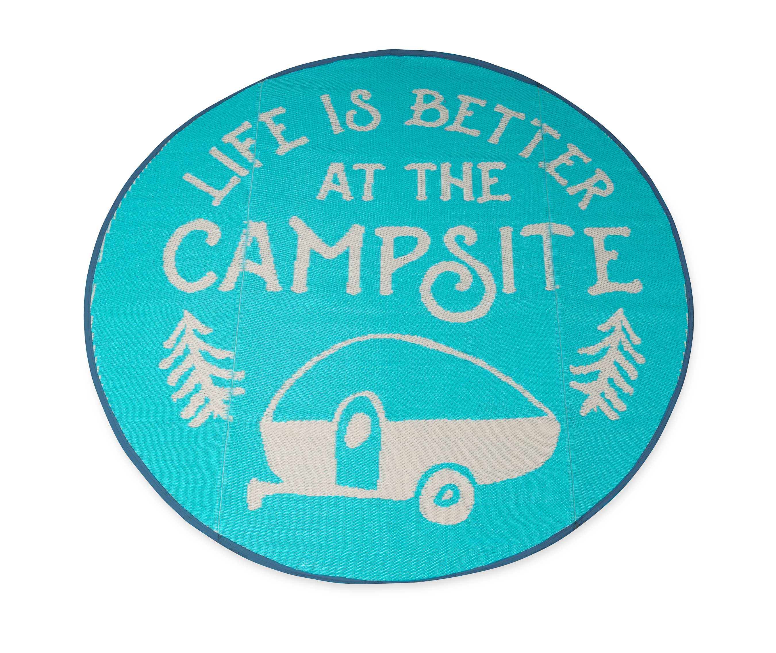 Camco 42835 LIBATC Outdoor Mat - 6' Round, Logo Print