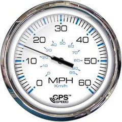 Faria 33861 Chesapeake Stainless Steel Speedometer (60 MPH) Studded - 5", White