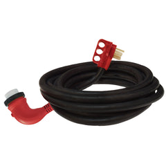 Valterra A10-5025ED90 Mighty Cord 90Â° LED Detachable 50 Amp Power Cord w/Handle - 25', Red