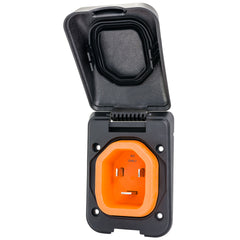 SmartPlug BM16PB Non-Metallic Inlet and Cover Assembly - 16 Amp, Black