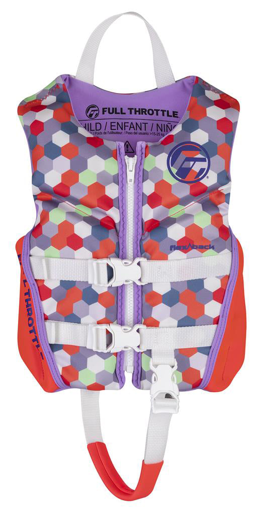 Full Throttle 142500-105-001-22 Child Rapid-Dry Flex-Back Life Jacket - Pink