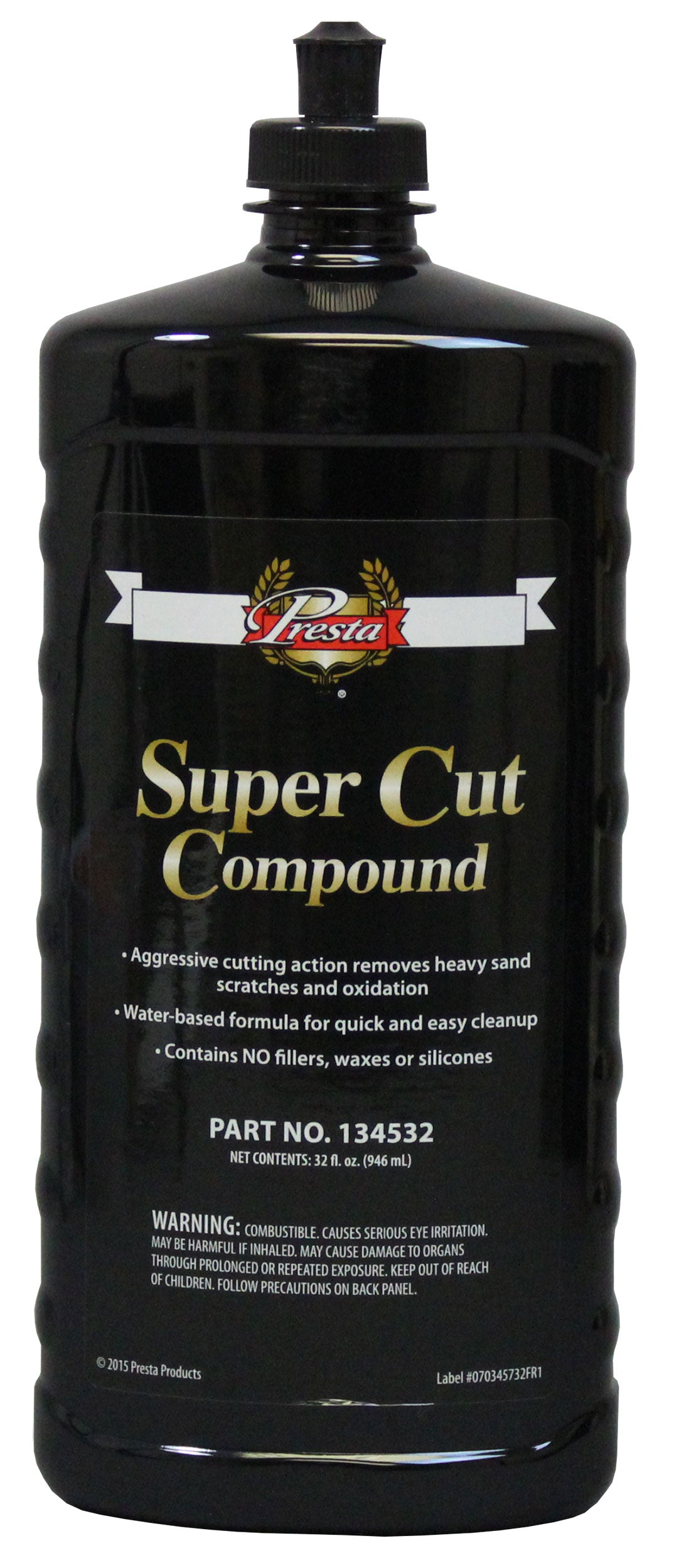 Presta 134532 Super Cut Compound for Removing P800 Grit, Heavy Sand Scratches and Oxidation - 32 Oz.