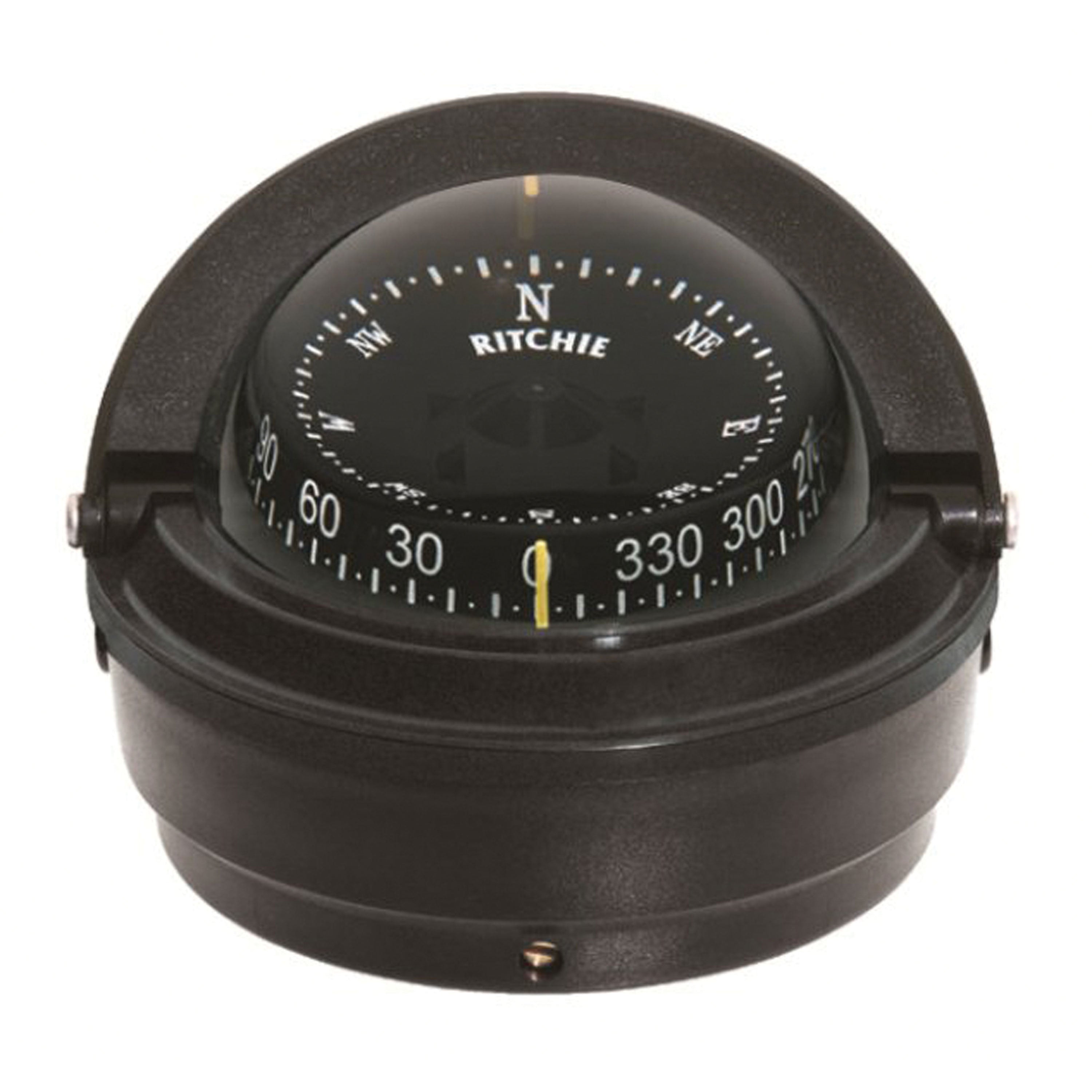 Ritchie Navigation S-87 Voyager Compass - Surface Mount, Black with Black Dial