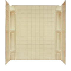 Kinro ALM-CWS27-SPK Three-Piece Tub Surround for use with Corner Caddy - 27 in. x 54 in., Almond
