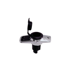 Perko 10603B0DP Chrome-Plated 3-Pin Plug-In Light Base with 5° Rake - 3.75" x 1.75" Base