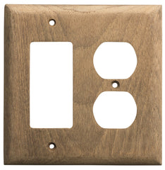 Whitecap 60175 Teak Combination Rocker Switch/Duplex Receptacle Cover
