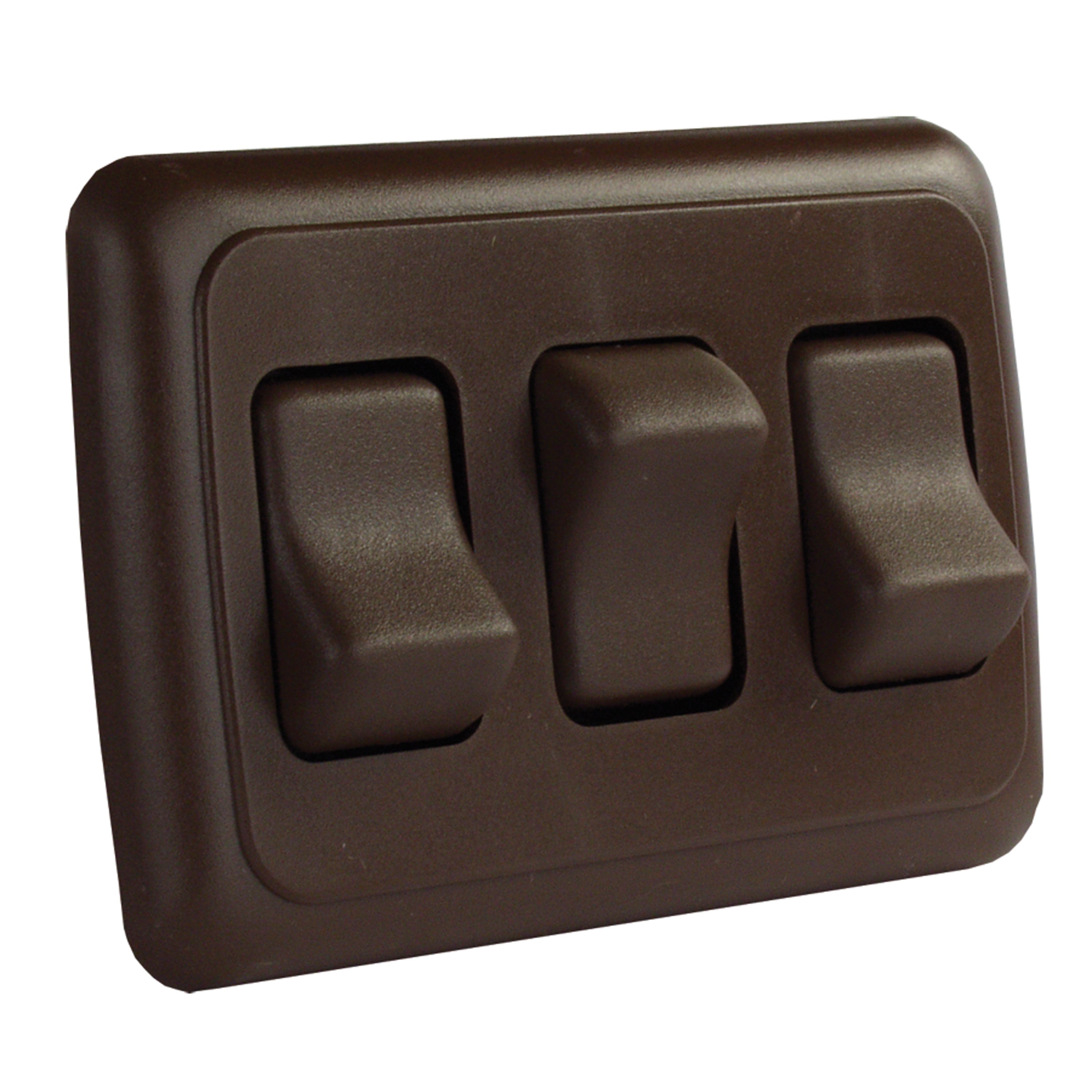 JR Products 12155 On/Off Switch with Bezel - Triple Switch, Brown