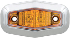 Optronics MCL13ATRS Mini Sealed 2-LED Marker/Clearance Light with Chrome Bezel - Yellow