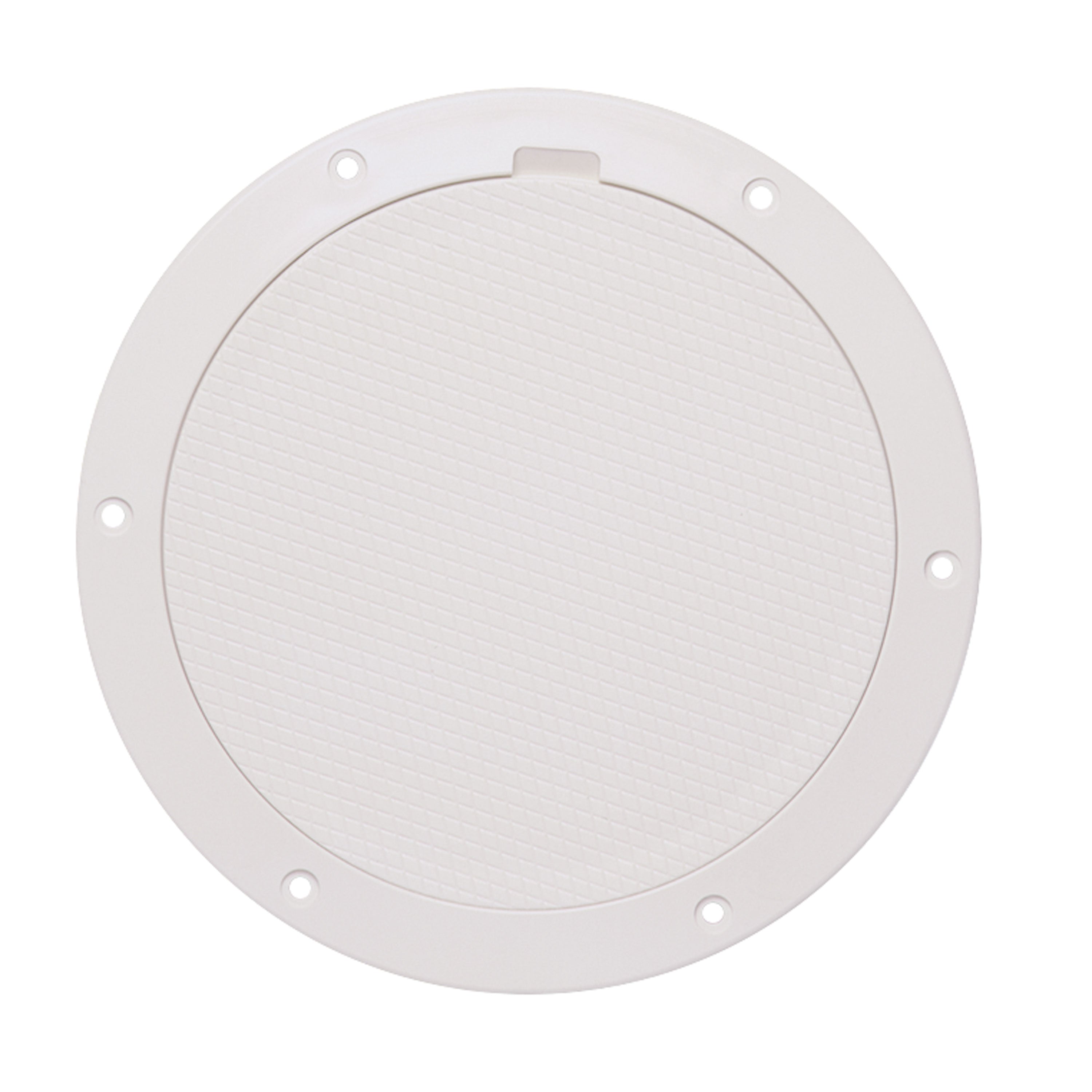 Beckson DP65-W Pry-Out Deck Plate - 6" with Diamond Center, White