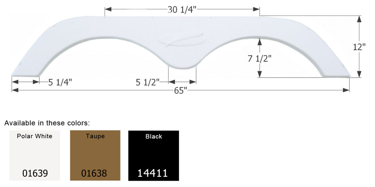 Icon 14411 Tandem Axle Fender Skirt FS775 for R-Vision 5th Wheel Travel Trailer - Black