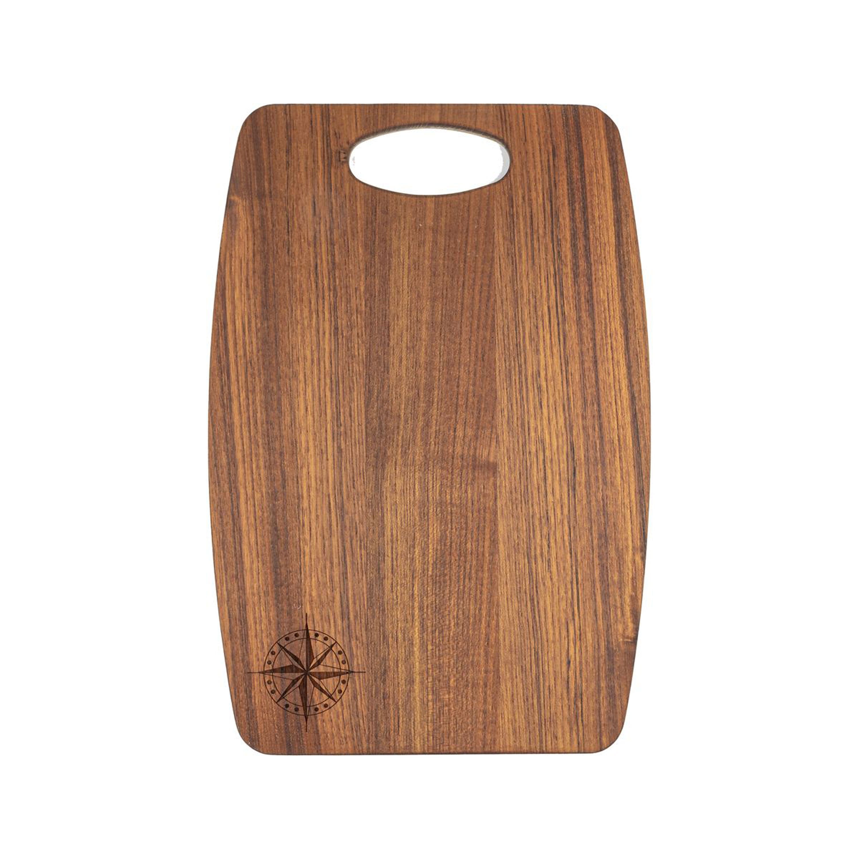 Whitecap 60761COMC Chef's Collection Teak Bread Serving Board with Compass