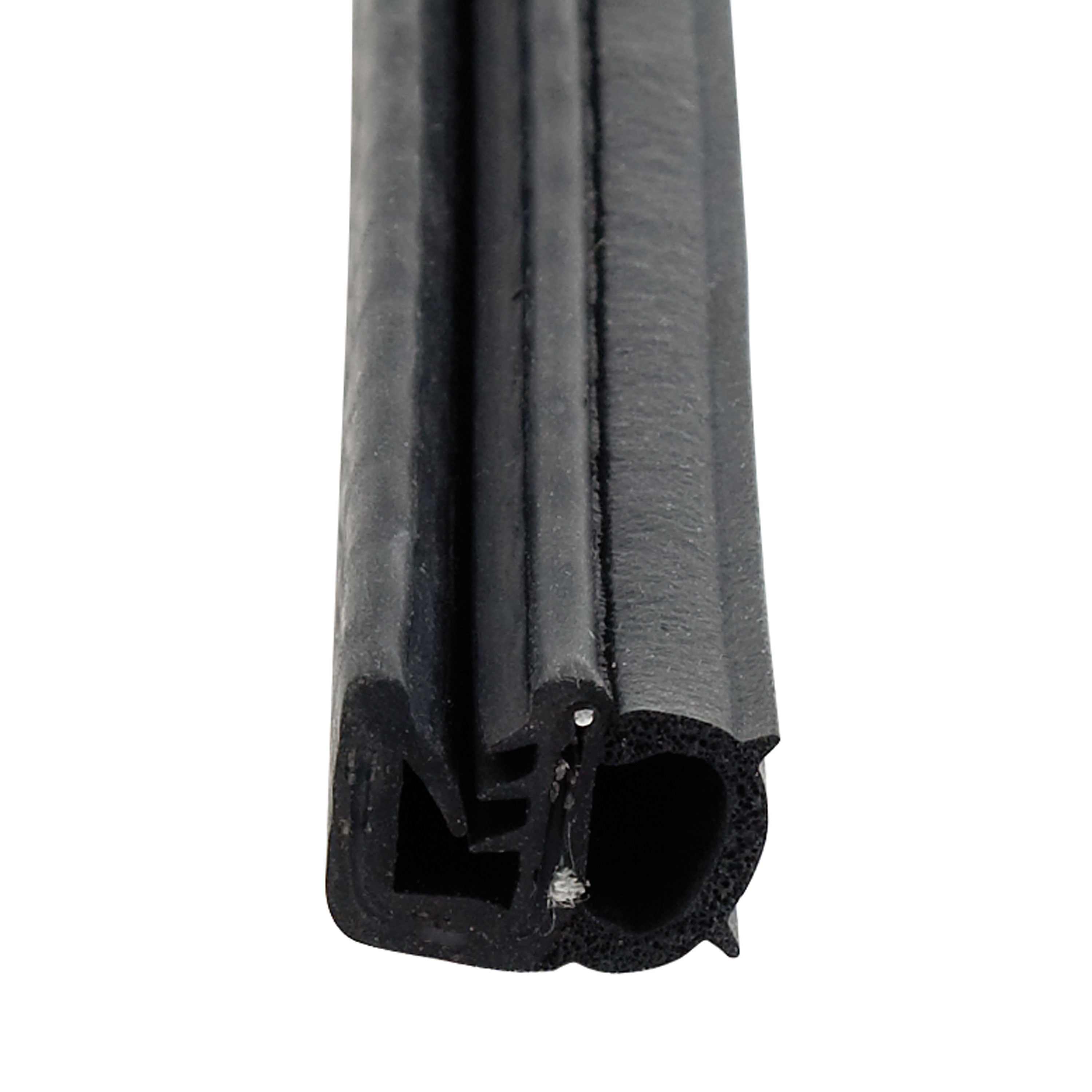 AP Products 018-1509 Single Bulb Seal with Slide-On Clip - Black, 3/4" x 7/16" x 28'