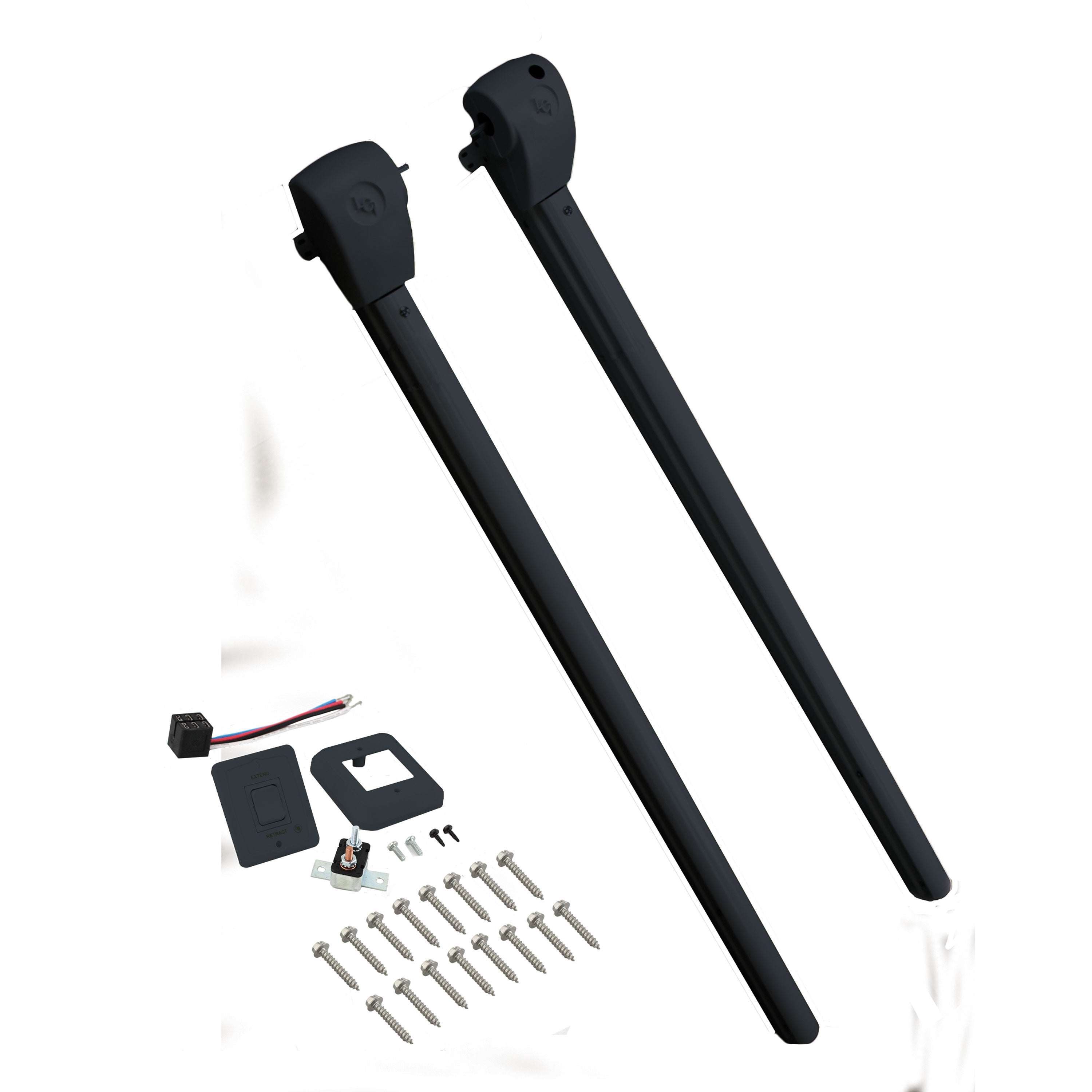 Lippert 351396 Solera Standard Power Hardware Kit, Flat Speaker Head - Black