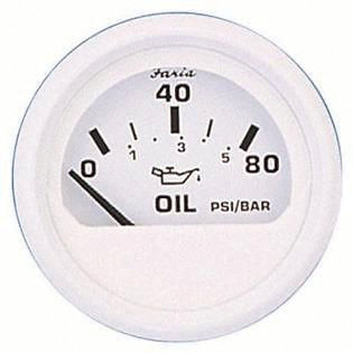Faria 13102 Dress Pressure Gauge (80 PSI) - 2", White