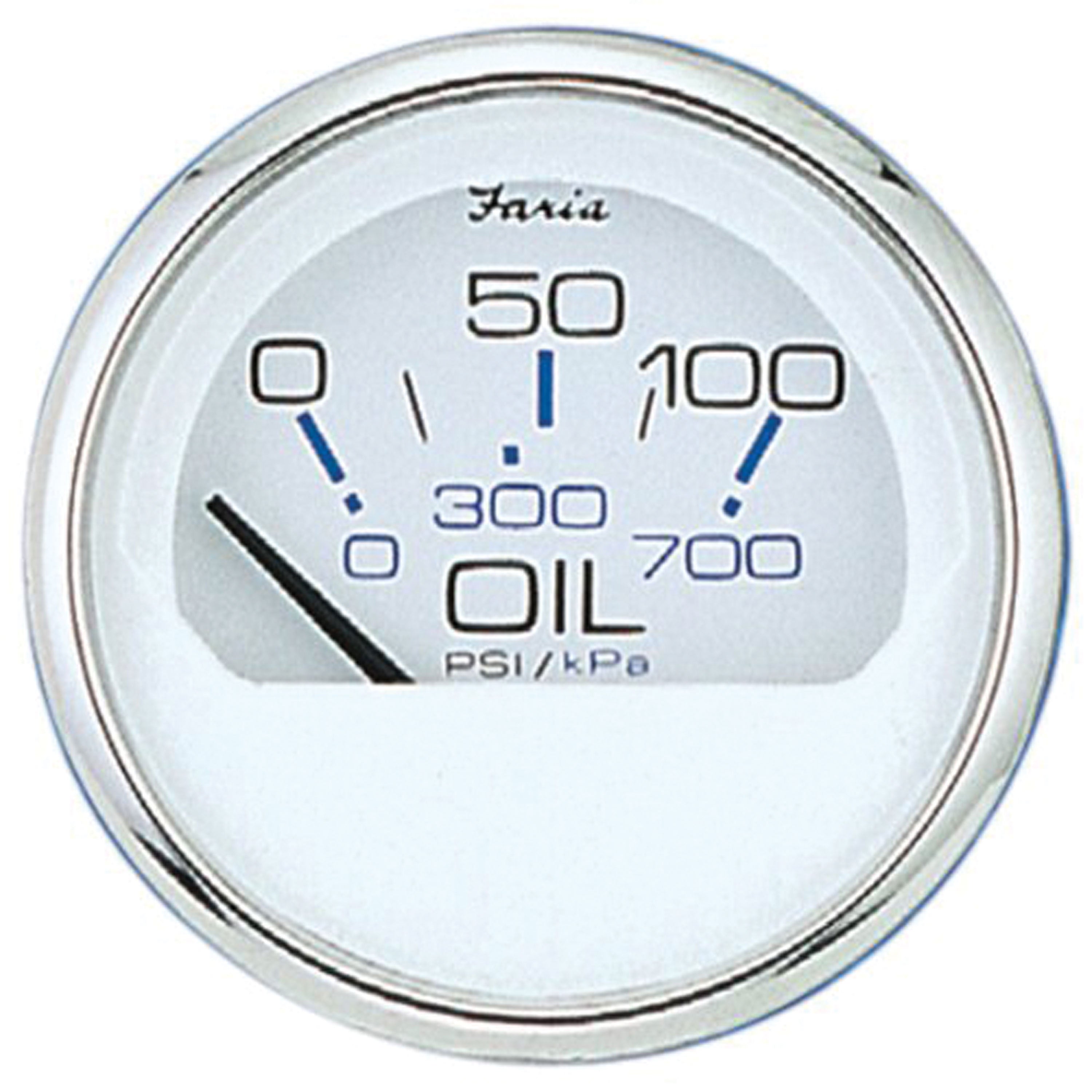 Faria 13802 Chesapeake Stainless Steel Oil Pressure Gauge (80 PSI) - 2", White