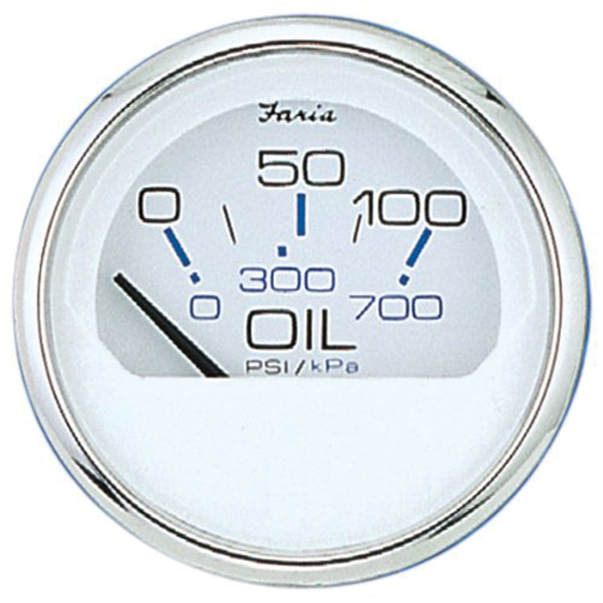 Faria 13802 Chesapeake Stainless Steel Oil Pressure Gauge (80 PSI) - 2", White