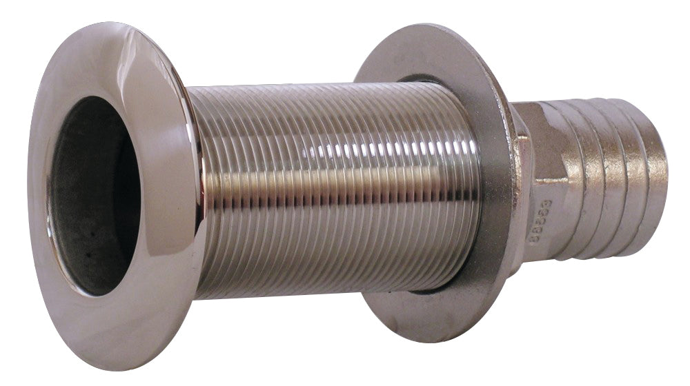 Whitecap 6551 Stainless Steel Thru-Hull with Barb - 1-1/2" Hose, 1-7/8" Hull Thickness