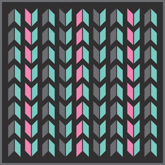 Kuma 882-KM-COM-VC-9 Chevron Outdoor Mat - 9' x 9' (Vice -Bermuda/Pink/Graphite/Black)