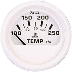Faria 13110 Dress Water Temperature Gauge (100-250°F) - 2", White