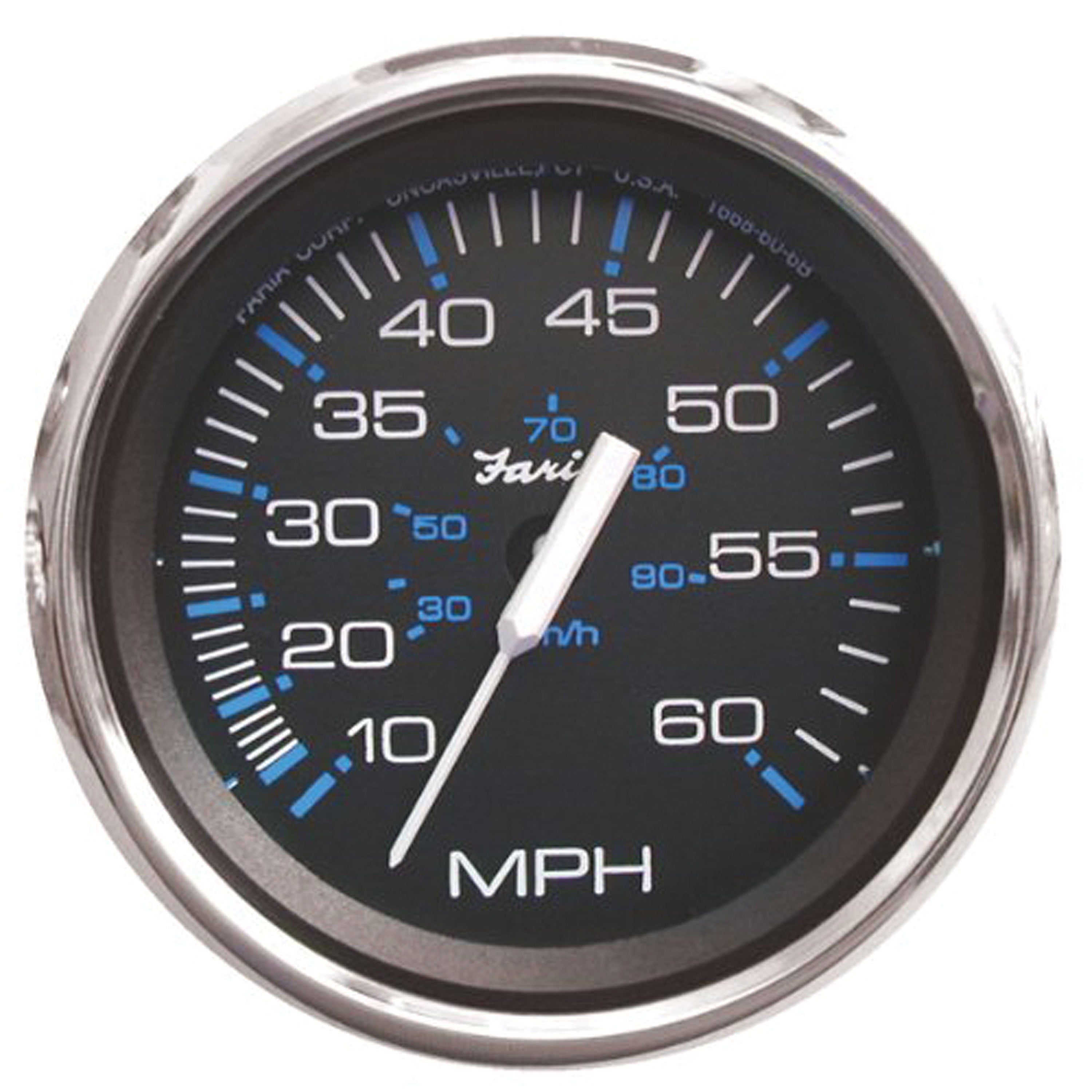 Faria 33704 Chesapeake Stainless Steel Speedometer (60 MPH) Pitot - 4", Black
