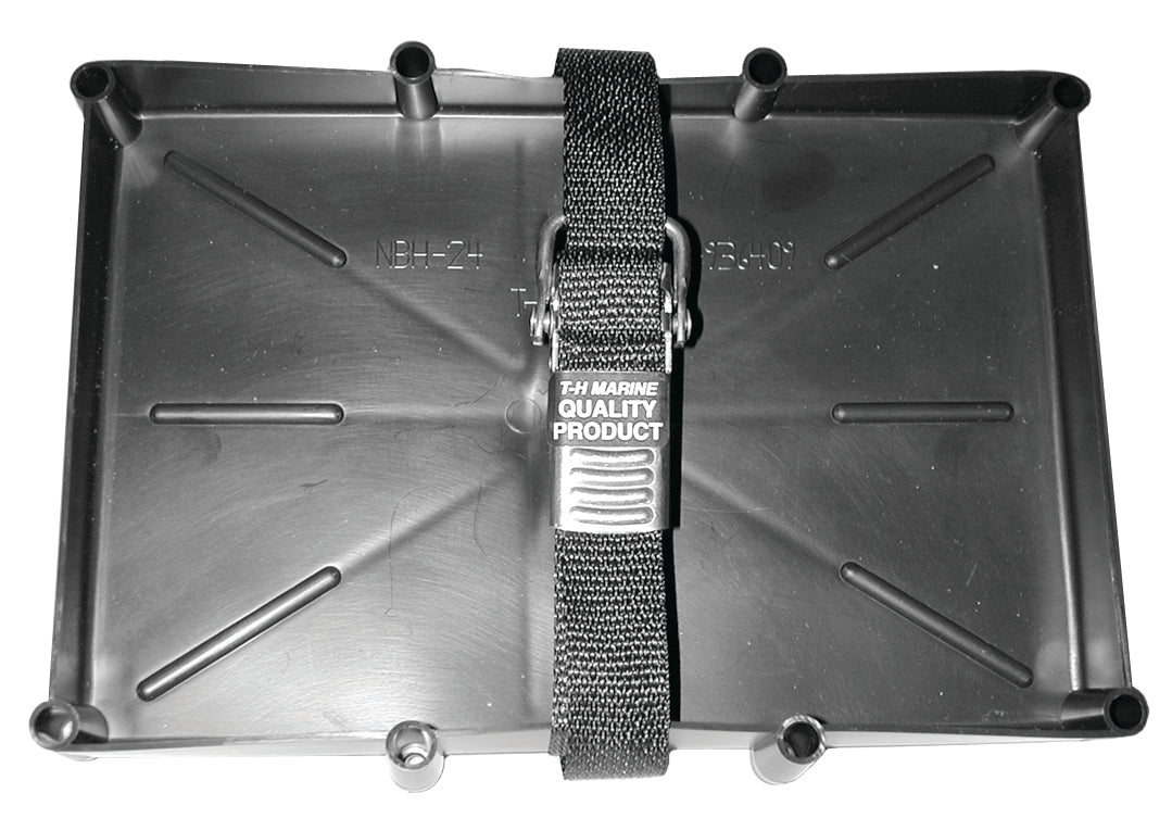 T-H Marine NBH-24-SSC-DP Battery Holder Tray With Stainless Steel Buckle - 24 Series