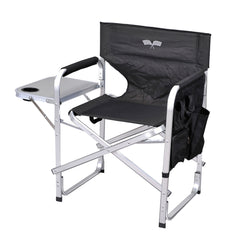 Ming's Mark SL1204-BLACK/FLAG Stylish Camping Folding Director's Chair - Black with Flag