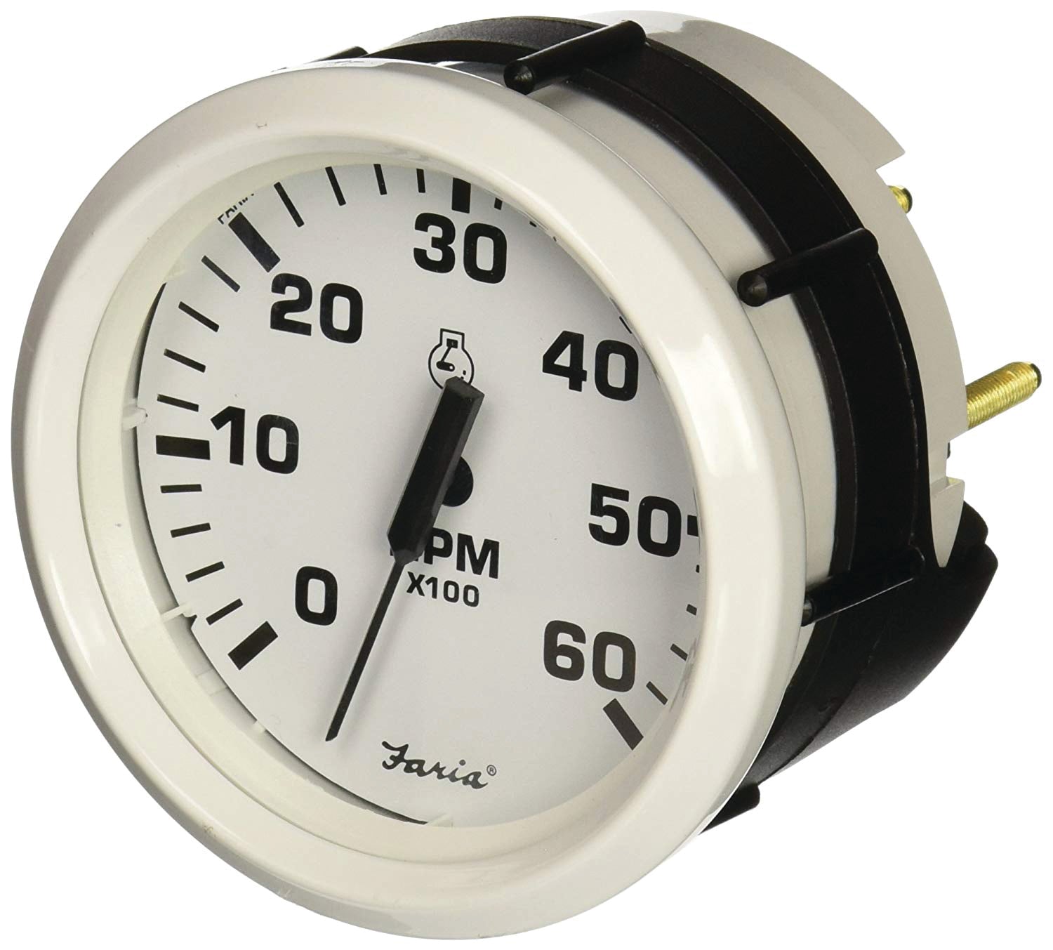 Faria 33103 Dress Tachometer (6000 RPM) Gas - 4", White