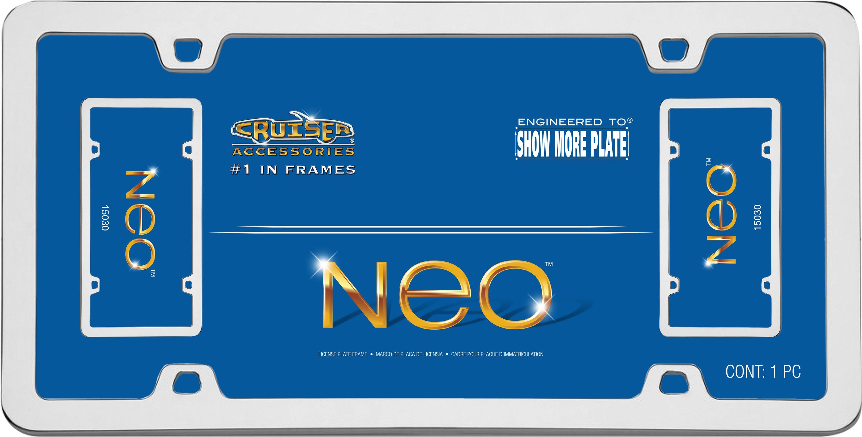 Cruiser Accessories 15030 License Plate Frame - Neo, Chrome-Plated Metal