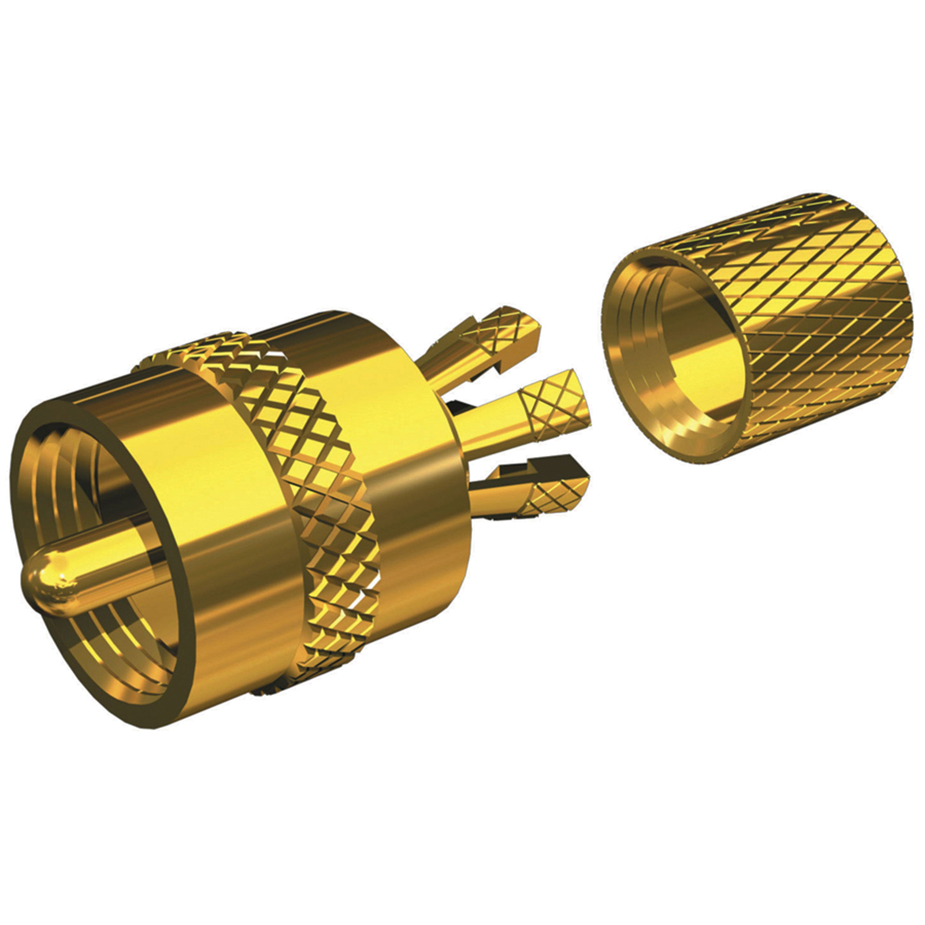 Shakespeare Marine PL-259-CP-G Centerpin PL Connector - Gold-Plated, PL-259 Connector for RG-8X or RG-58/AU Coax