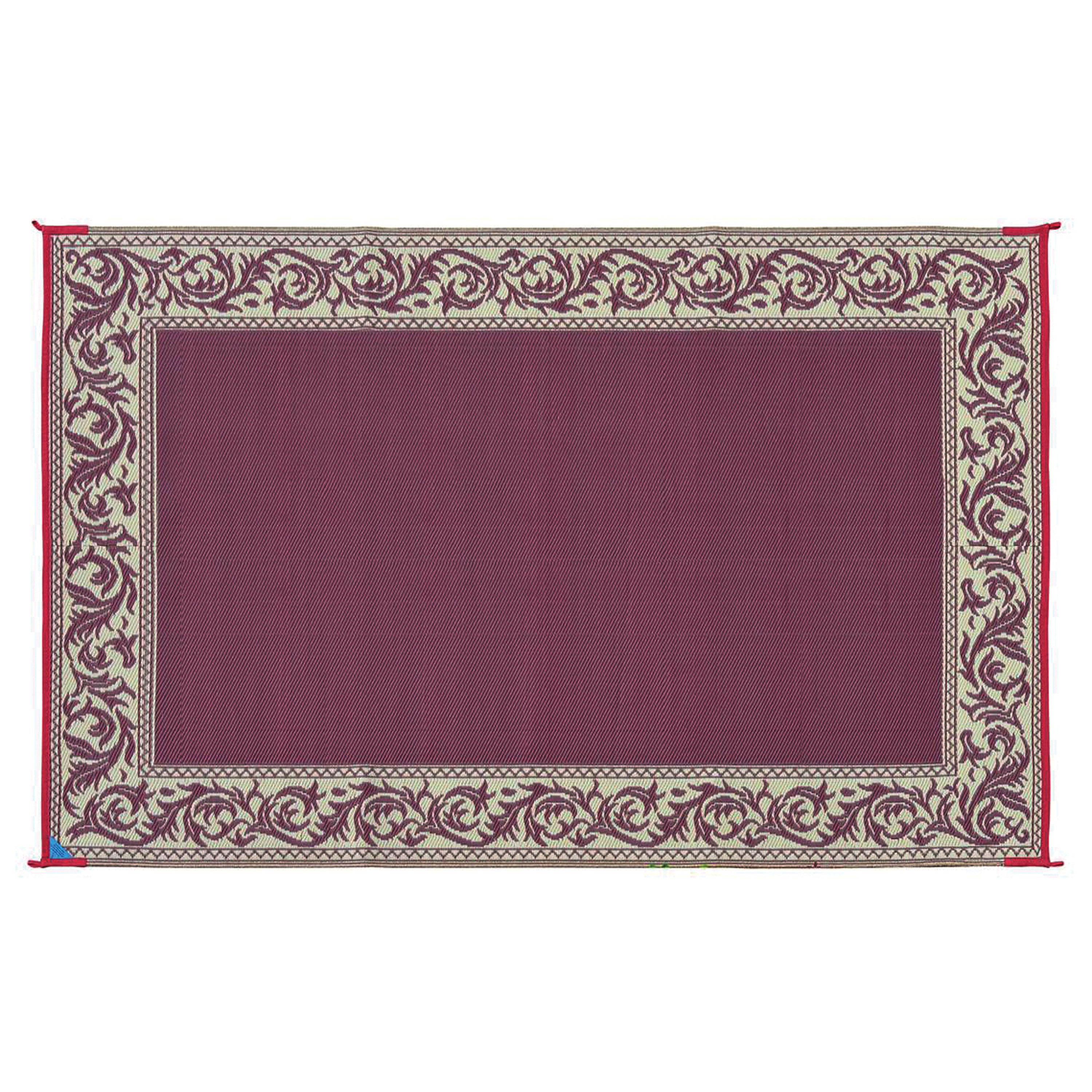 Ming's Mark RD5 Stylish Camping Reversible Classical Patio Mat - 6' x 9', Burgundy/Beige