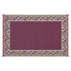 Ming's Mark RD5 Stylish Camping Reversible Classical Patio Mat - 6' x 9', Burgundy/Beige