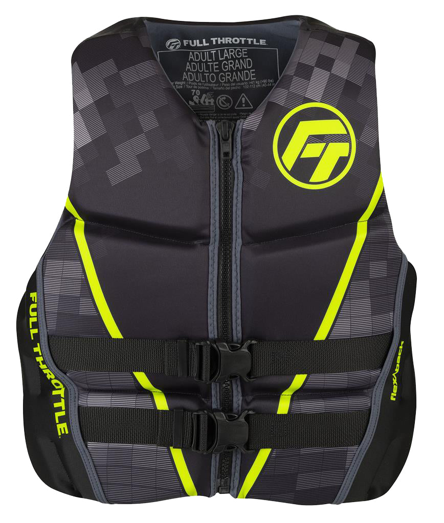 Full Throttle 142500-400-030-22 Men's Rapid-Dry Flex-Back Life Jacket - Medium, Green