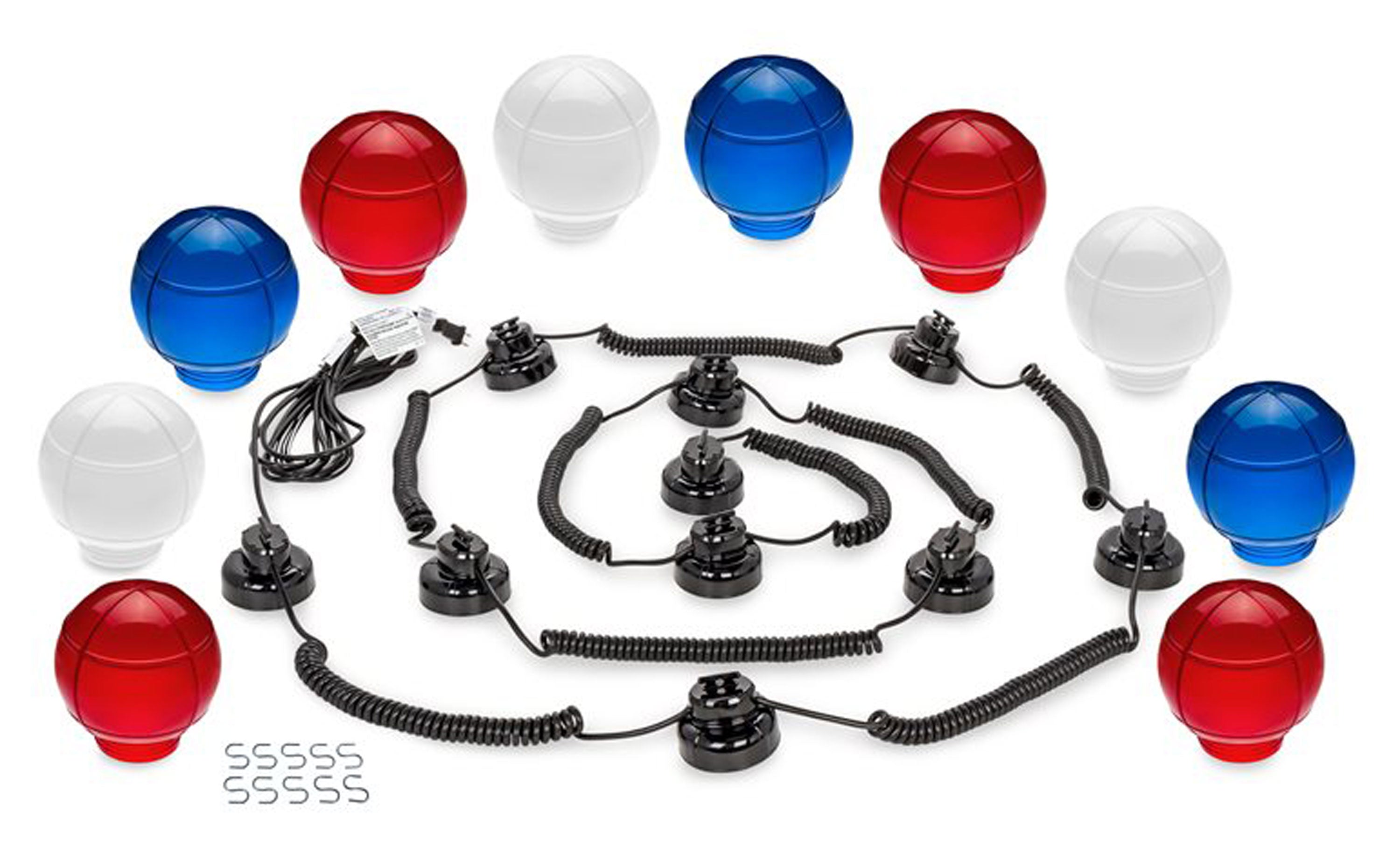 Camco 42773 Outdoor Globe Light Set - 10 Globes, Patriotic