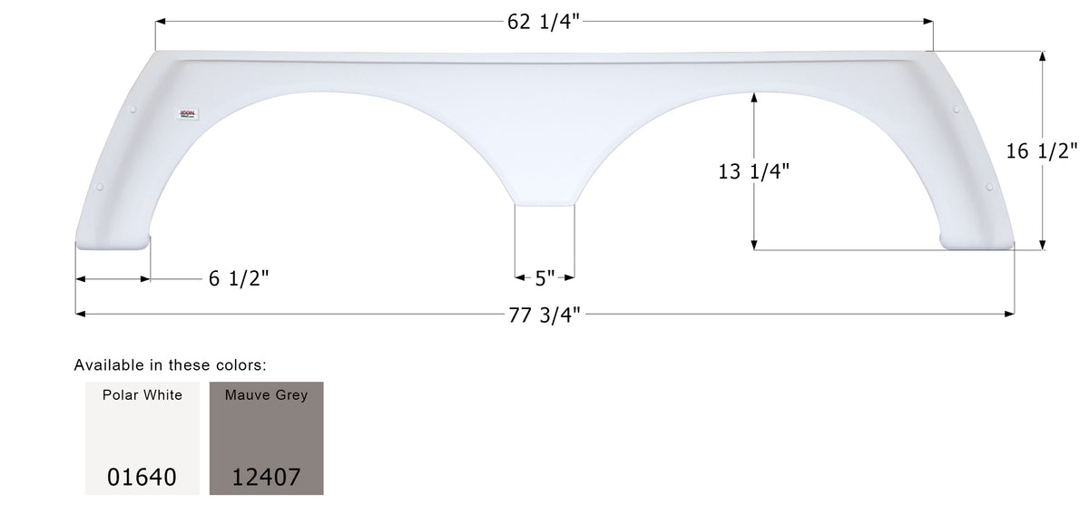 Icon 12407 Tandem Axle Fender Skirt FS779 for Alpenlite 5th Wheel Travel Trailer - Mauve Gray
