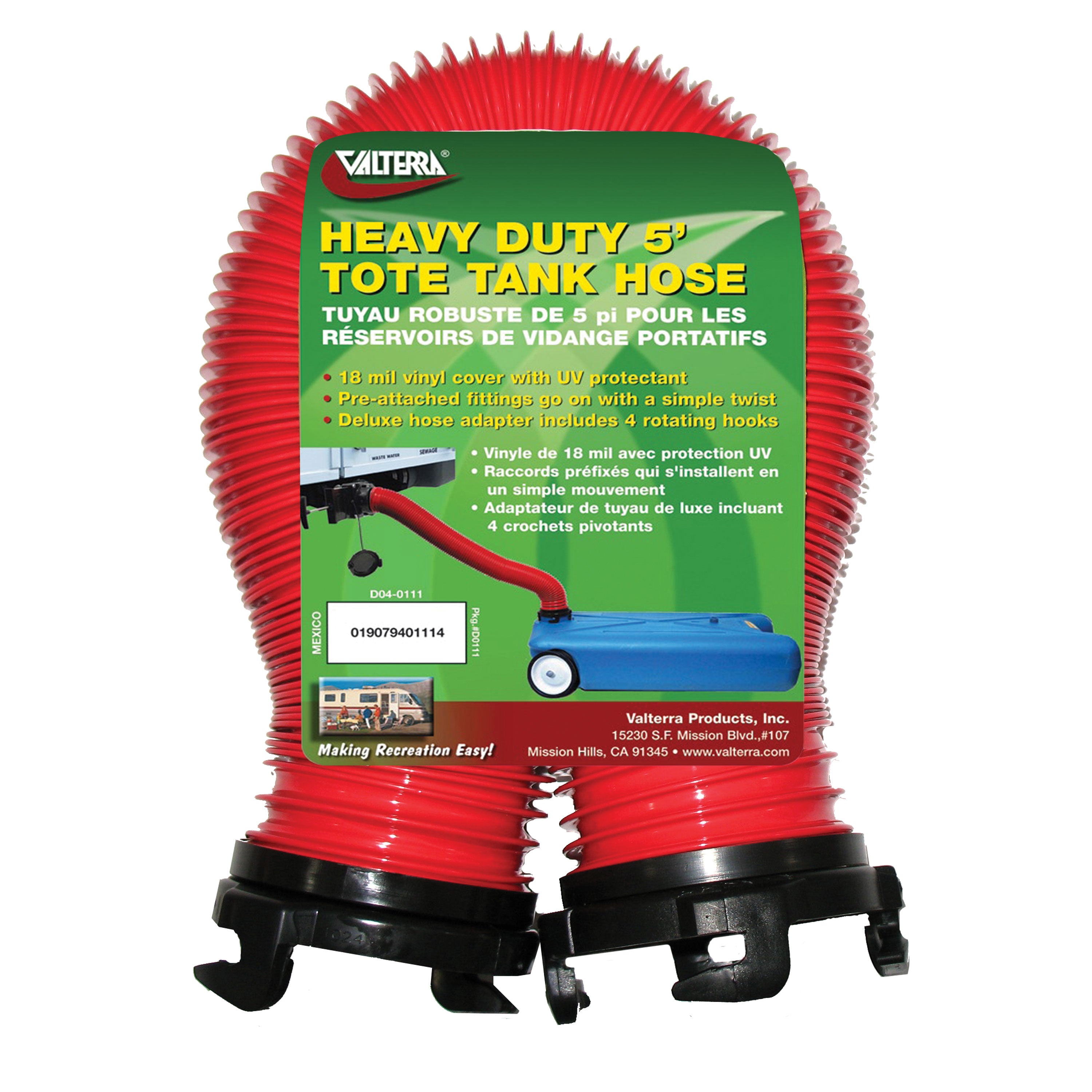 Valterra D04-0111 Heavy-Duty Tote Tank Hose - 5'